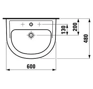 Раковина Laufen Pro 60 белый 8.1095.2.000.104.1, 3