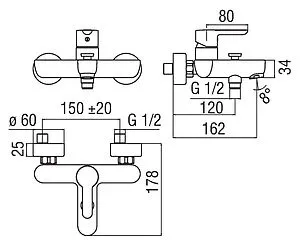 Смеситель для ванны Nobili ABC хром AB87110/1CR, 2