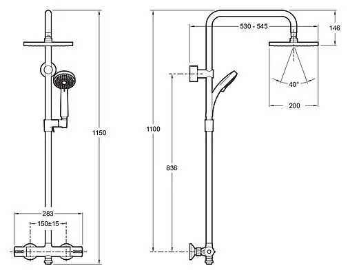 Душевая система с термостатом для душа Jacob Delafon July хром E5523-CP