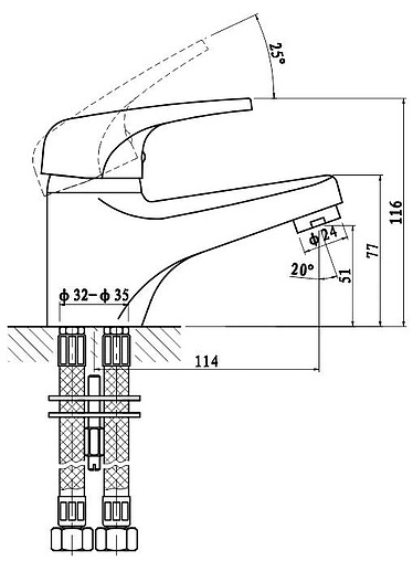 Смеситель для раковины Gross Aqua Optima хром 6546511C