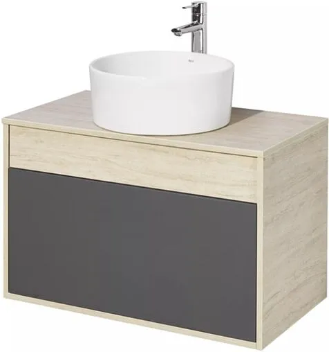 Тумба под умывальник подвесная Aquaton Лофт Урбан 80 графит/орегон 1A247601LQX60