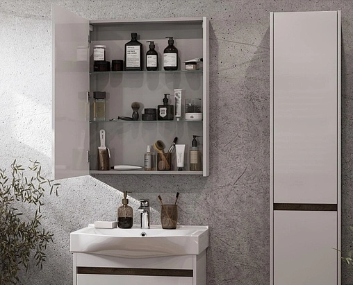 Шкаф-зеркало Aquaton Нортон 60 L белый глянец 1A249102NT010