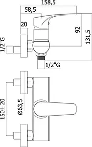 Смеситель для душа Paffoni Lime хром LM168CR, 2