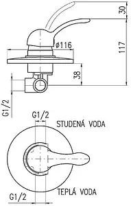 Смеситель для душа скрытого монтажа Rav Slezak Labe хром L083L, 2