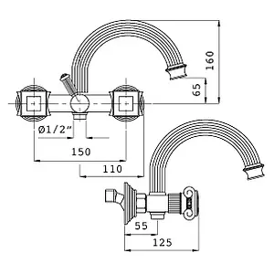 Смеситель для ванны Cezares Olimp хром OLIMP-VD-01-Sw Смеситель для ванны Cezares Olimp хром OLIMP-VD-01-Sw, 2