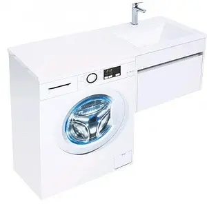 Тумба-умывальник подвесная над стиральной машиной Aquanet Токио 120 R белый 00236915+00235500, 5