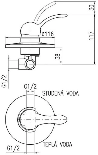 Смеситель для душа скрытого монтажа Rav Slezak Labe хром L083L