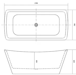 Ванна акриловая отдельностоящая Aquatek Верса 170x78 AQ-4777, 2