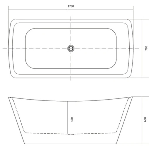 Ванна акриловая отдельностоящая Aquatek Верса 170x78 AQ-4777