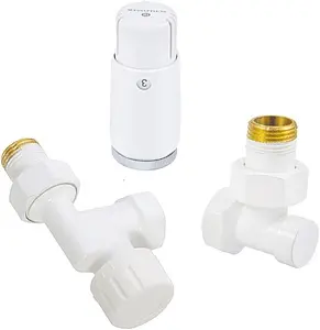 Комплект вентилей терморегулирующих осевых ½" в/н Schlosser Standard Mini белый 602200126 Комплект вентилей терморегулирующих осевых ½" в/н Schlosser Standard Mini белый 602200126, 1