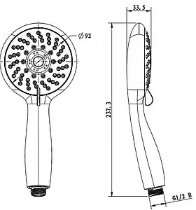 Лейка ручного душа Swedbe Hermes чёрный матовый 5122B Лейка ручного душа Swedbe Hermes чёрный матовый 5122B, 2