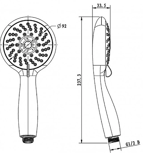 Лейка ручного душа Swedbe Hermes чёрный матовый 5122B