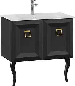 Тумба-умывальник напольная ISVEA Aria 80 чёрный 27AAS004080I+10SL51081SV Тумба-умывальник напольная ISVEA Aria 80 чёрный 27AAS004080I+10SL51081SV, 1
