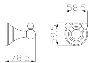 Крючок двойной Rav Slezak Morava retro хром MKA0102 Крючок двойной Rav Slezak Morava retro хром MKA0102, 2