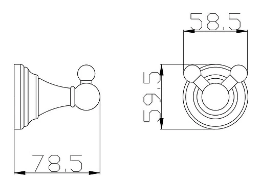 Крючок двойной Rav Slezak Morava retro хром MKA0102