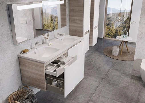 Тумба под умывальник подвесная Ravak SD Classic 130 белый/латте X000000943