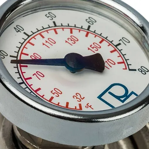 Тройник коллекторный с термометром (0-80°С) 1&quot;н x 1&quot;нг Luxor CR 499 68559803