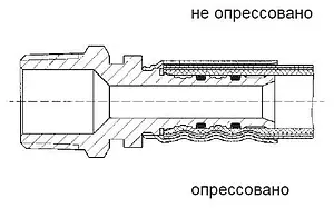 Муфта пресс переходная 32мм x 1"н Oventrop Cofit P 1512051 Муфта пресс переходная 32мм x 1"н Oventrop Cofit P 1512051, 2