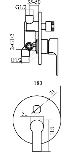 Душевая система со смесителем для душа Aquanet A2 хром 188196