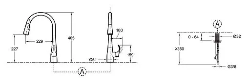 Смеситель для кухни с выдвижным изливом Jacob Delafon Simplice хром 596D-CP Смеситель для кухни с выдвижным изливом Jacob Delafon Simplice хром 596D-CP