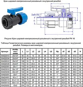 Кран шаровый с переходом на пнд трубу 20мм x ¾"в ТПК-Аква 554222034 Кран шаровый с переходом на пнд трубу 20мм x ¾"в ТПК-Аква 554222034, 2