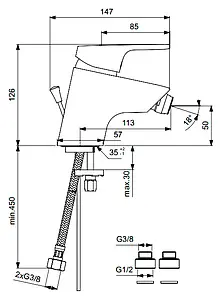 Смеситель для биде Vidima Joy хром BA074AA Смеситель для биде Vidima Joy хром BA074AA, 2