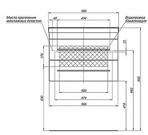 Тумба-умывальник подвесная Aquanet Нота 58 белый 00171483+00204117 Тумба-умывальник подвесная Aquanet Нота 58 белый 00171483+00204117, 3