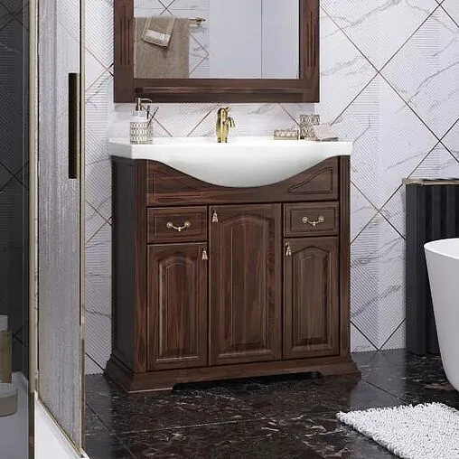 Тумба-умывальник напольная Opadiris Риспекто 85 орех антикварный 00-00006705+1WH110265