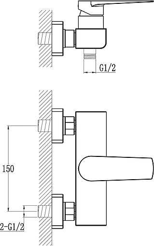 Смеситель для душа BelBagno Carin хром CAR-ESDM-CRM