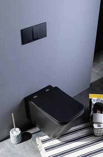 Унитаз подвесной безободковый Aquanet Tavr-W BW Rimless черный матовый TAVR-W BW Унитаз подвесной безободковый Aquanet Tavr-W BW Rimless черный матовый TAVR-W BW