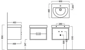 Тумба-умывальник подвесная Kerama Marazzi Canaletto 60 белый CN.60\M+BG.wb.60 Тумба-умывальник подвесная Kerama Marazzi Canaletto 60 белый CN.60\M+BG.wb.60, 2