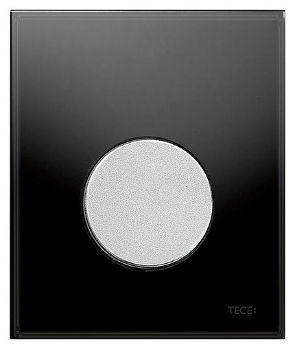 Клавиша смыва для писсуара TECEloop Urinal 9242655 кнопка/хром матовый, панель/стекло черный