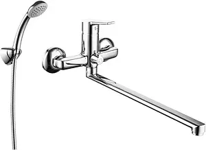 Смеситель для ванны с длинным изливом Milardo Stripe хром STRSB02M10 Смеситель для ванны с длинным изливом Milardo Stripe хром STRSB02M10, 1
