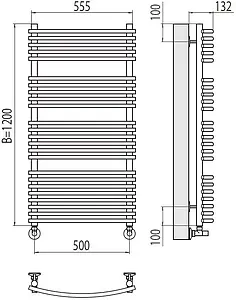 Полотенцесушитель водяной лесенка Terminus Марио П24 500х1200 полированная сталь 4670078530752, 2