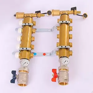 Группа коллекторная без расходомеров 5 отводов 1&quot;в/в x ¾&quot;ек Tiemme 3870006, 3