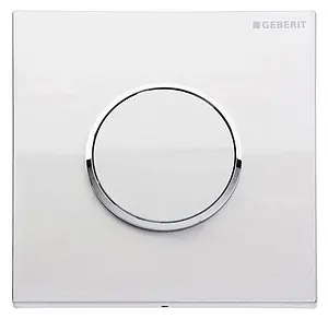 Клавиша смыва для писсуара Geberit Sigma 10 116.015.KJ.1 кнопка/белый глянцевый, кольцо/хром глянцевый Клавиша смыва для писсуара Geberit Sigma 10 116.015.KJ.1 кнопка/белый глянцевый, кольцо/хром глянцевый, 1