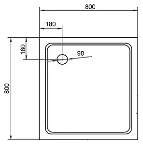 Поддон для душа Cezares Tray TRAY-A-A-80-15-W Поддон для душа Cezares Tray TRAY-A-A-80-15-W, 3