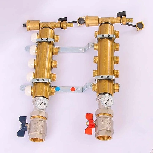 Группа коллекторная без расходомеров 5 отводов 1"в/в x ¾"ек Tiemme 3870006