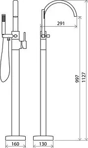 Смеситель для ванны напольный Ravak Freedom хром X070059, 2