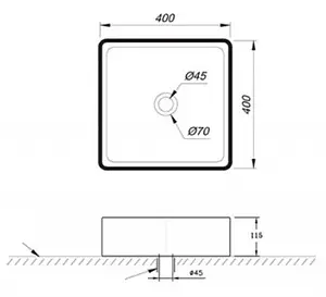 Раковина Bravat 40 черный матовый C22356K-ENG Раковина Bravat 40 черный матовый C22356K-ENG, 2