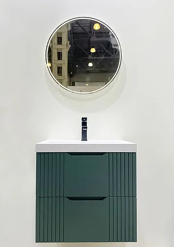 Тумба-умывальник подвесная Домино Garden 60 зеленый матовый DG2501T+4670142930044