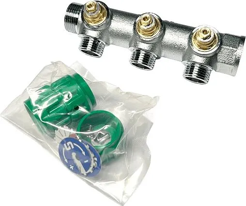 Коллектор регулирующий проходной 3 отвода ¾&quot;в/н x ½&quot;н Uni-fitt 414C3230