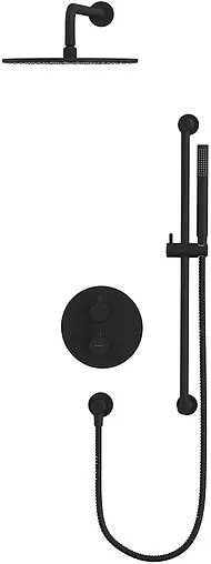 Душевая система с термостатом для душа WHITECROSS Y black чёрный матовый YSET09BL Душевая система с термостатом для душа WHITECROSS Y black чёрный матовый YSET09BL