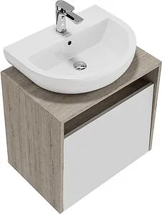 Тумба-умывальник подвесная Kerama Marazzi Pro 60 белый\дуб Орегон PRO.60.1WHT+ Тумба-умывальник подвесная Kerama Marazzi Pro 60 белый\дуб Орегон PRO.60.1WHT+, 5