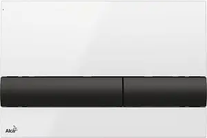 Клавиша смыва для унитаза AlcaPlast M1710-8 кнопки/черный глянцевый, панель/белый глянцевый, 1