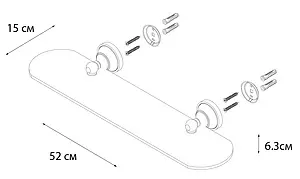 Полка Fixsen Bogema хром/белый с рисунком FX-78503, 3