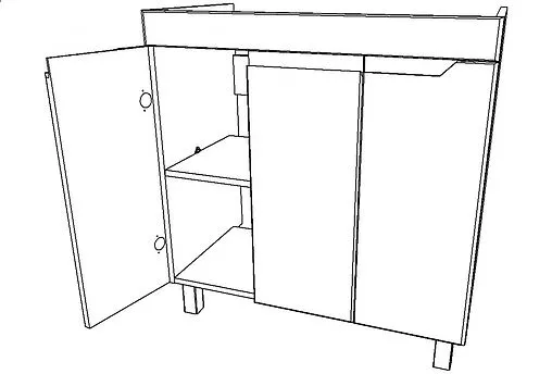 Тумба под умывальник напольная Домино Optima 80 белый глянец DO1910T