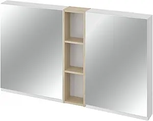 Шкаф-зеркало Cersanit Moduo 140 белый/дуб SB-LS-MOD60/Wh+SB-MD-MOD20-SW+SB-LS-MOD60/Wh, 1
