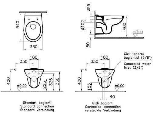 Унитаз подвесной Norm Fit белый 6855B099-1777