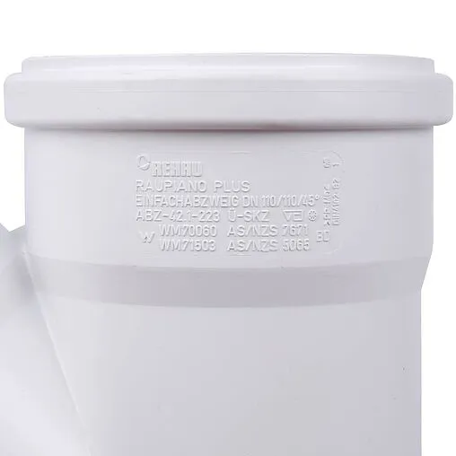 Тройник внутренний бесшумный D=110x110мм Угол 45° Rehau Raupiano Plus 11229841001